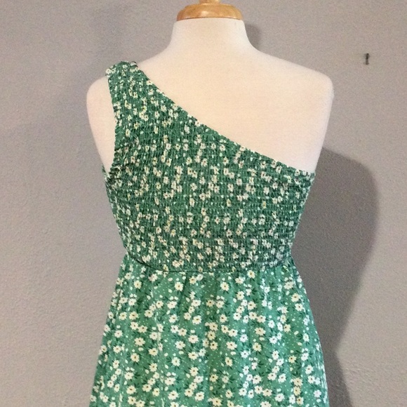 Deep Self Floral One Shoulder Smocked A-line Midi Dress Size M - Picture 8 of 16